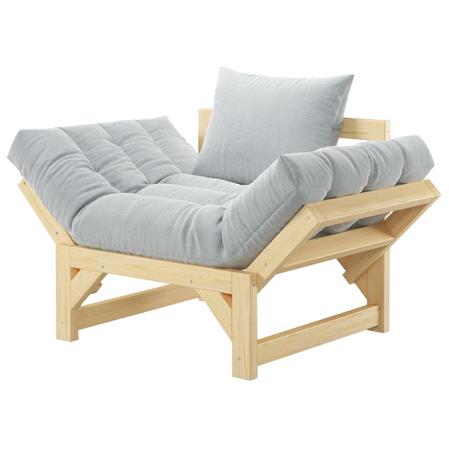 кресло Европа-2 800х740х680мм рогожка дерево/светло-серое