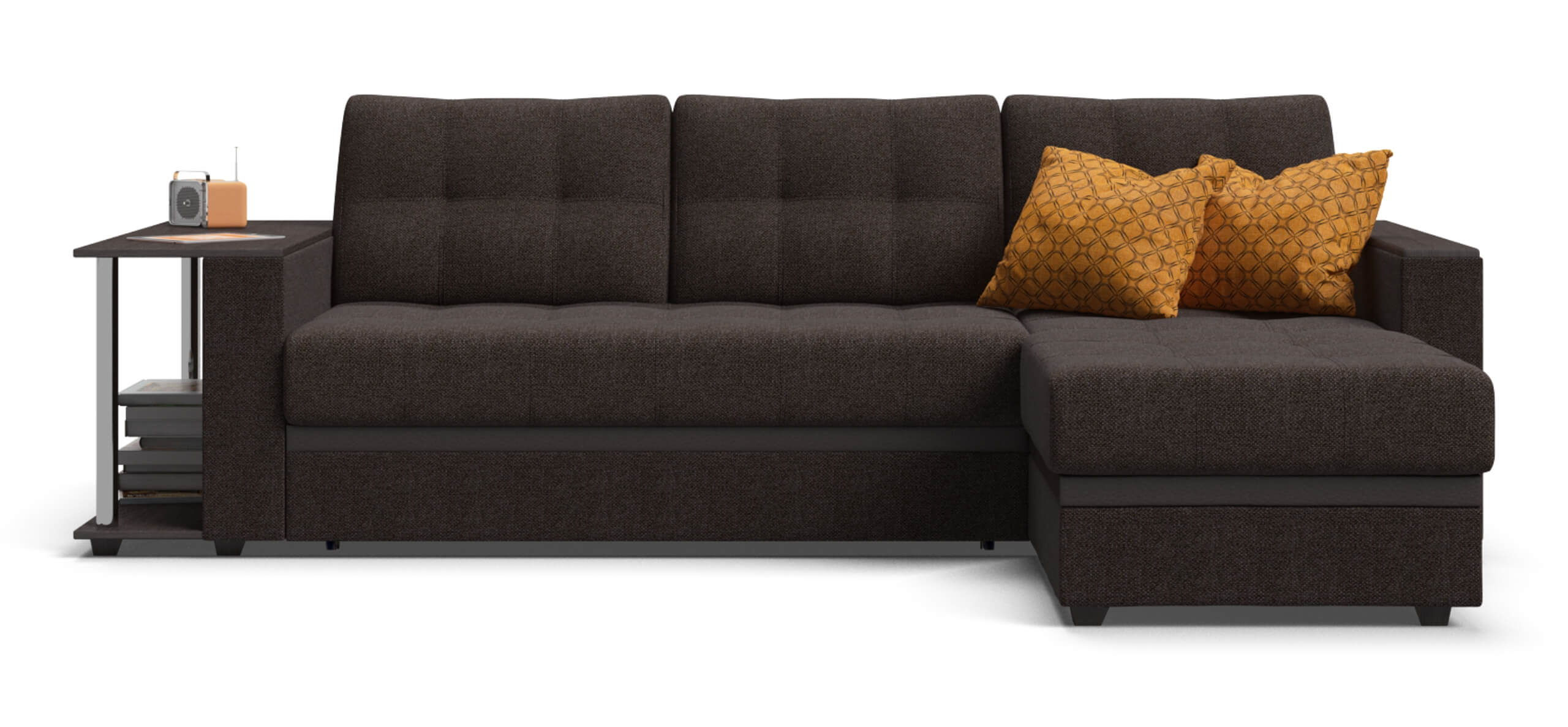 Угловой диван Атланта Люкс Рогожка Мальмо шоколад