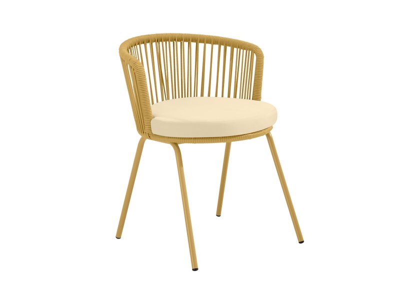 Стул Руфус Рогожка Бежевый/Желтый
