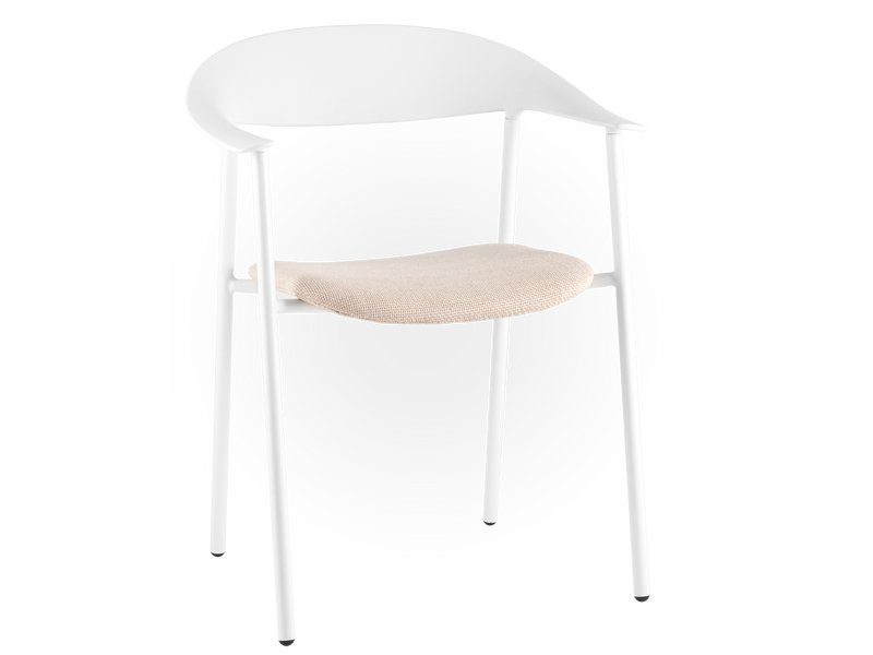 Стул Вендли Рогожка Кремовый/Белый