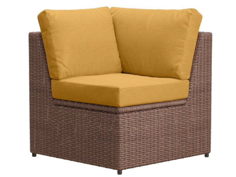 Угловое кресло Брайт Рогожка Желтый/Коричневый