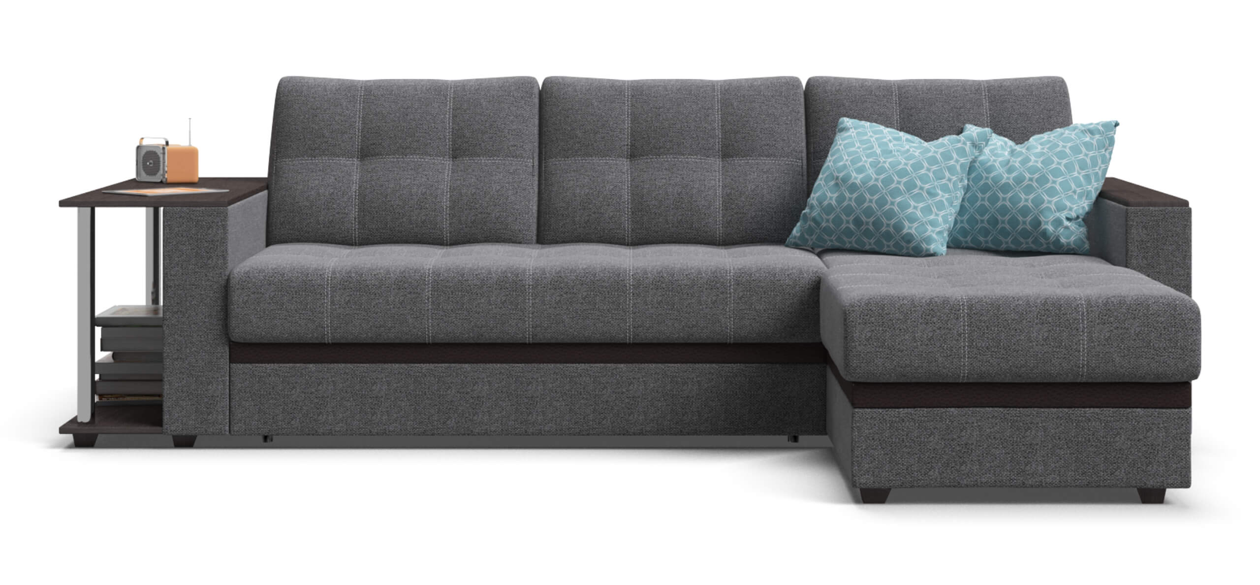 Угловой диван Атланта Люкс Рогожка Мальмо серый