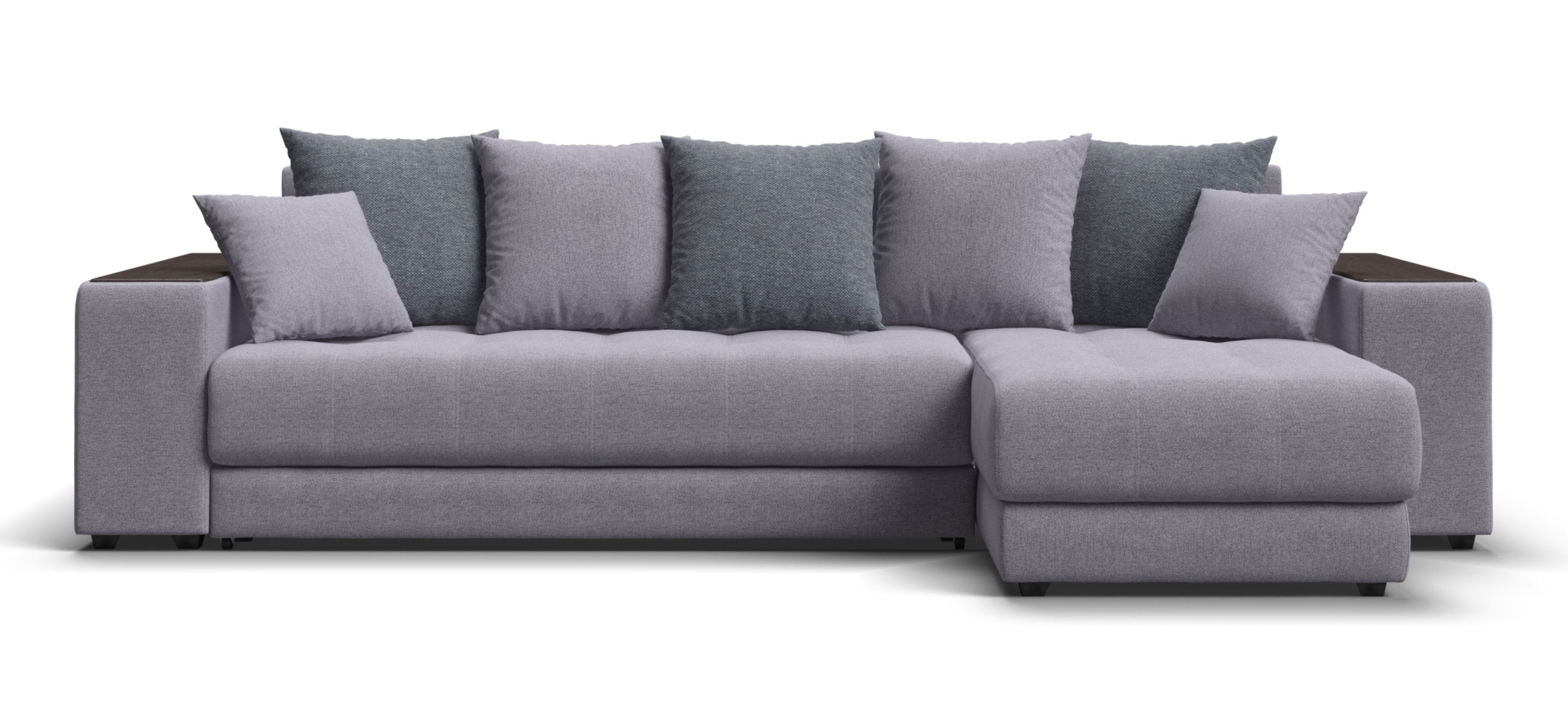 Угловой диван Дубай Рогожка Мальмо платина, Рогожка Венто серый