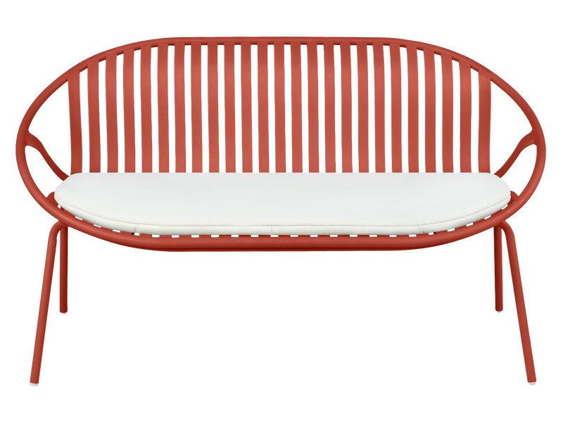 Диван садовый Филлис Рогожка Белый/Терракотовый