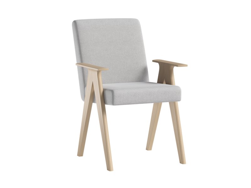 Стул Икумо Рогожка Серый/Натуральный