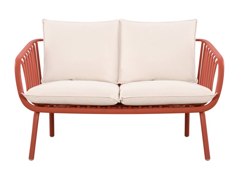 Диван садовый Франс Рогожка Белый/Терракотовый