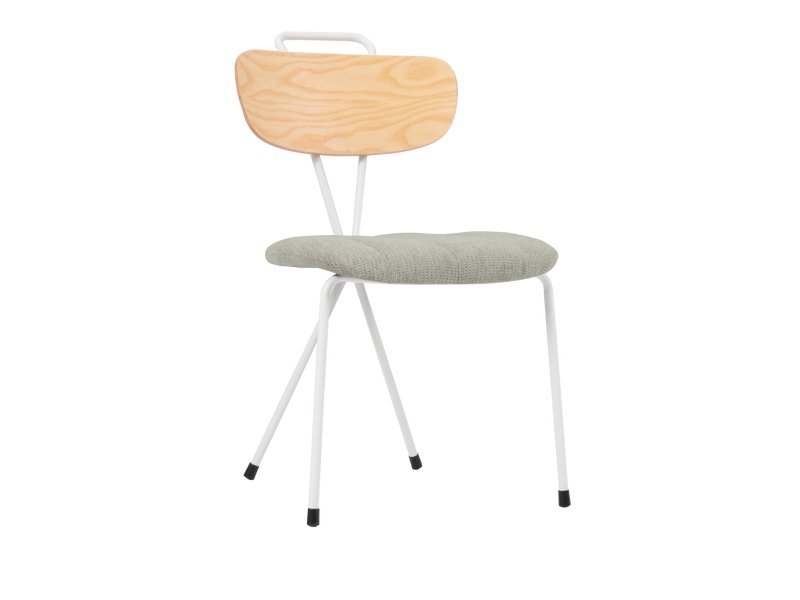 Стул Берри Рогожка Светло-серый/Белый