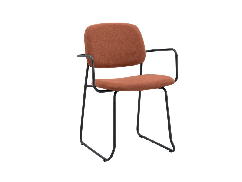 Стул Кинли Рогожка Терракотовый/Черный